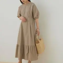 ADAM ET ROPE' ＜洗える＞【WEB限定】ボリュームスリーブドレス
