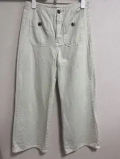 ZARA ミントグリーン ワイドデニムパンツ EUR38