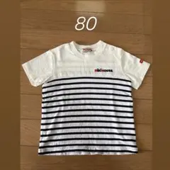 miki house ストライプ Tシャツ 80