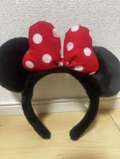ミニーマウス カチューシャ 赤い水玉