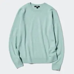 ユニクロ　カシミヤクルーネックセーター 　L サイズ　グリーン　新品・タグ付き