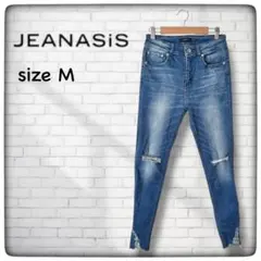 ジーナシス ストレッチ ダメージ加工 スキニーデニム M 【古着】