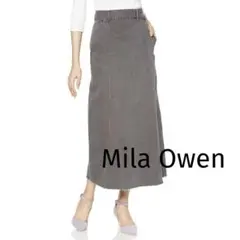ミラオーウェン　Mila Owen　 デニム　スカート リネン混　S