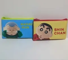 クレヨンしんちゃん　ハイチーズ　フラットミニポーチ マサオくん　しんのすけ