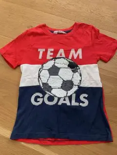 H&M スパンコールTシャツ　(6-8y,130cm)