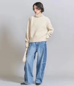 ビューティーアンドユース　サイドパッチ デニムパンツ レディース　XS