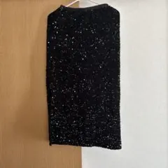ブラック スパンコール タイトスカート