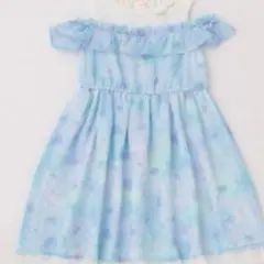 メゾピアノ シェル柄シフォンオフショルダーワンピース パープル 夏