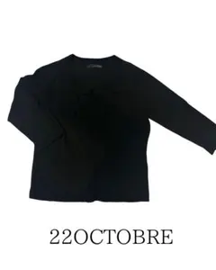 22OCTOBRE 黒 五分袖カーディガン