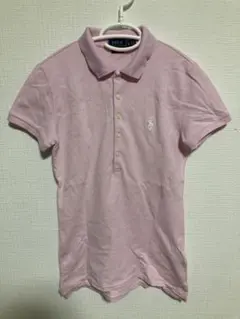 ラルフPOLORALPHLAURENピンク 半袖ポロシャツ ロゴ刺繍 レディース