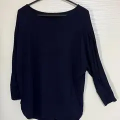 ★ GALLORIA レーススリーブ 長袖トップス Ｍ　ネイビー
