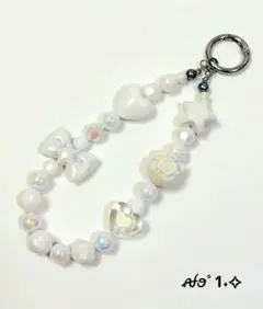 【No.1】ビーズストラップ　チャーム　キーホルダー　オリジナルハンドメイド