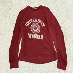 グリーンレーベル カレッジロゴスウェット ボルドー S