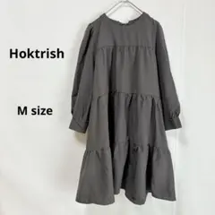 Hoktrish ティアードシャツ　M チャコールグレー　七分袖　前後2way