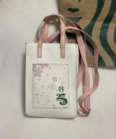 限定 スターバックス ショルダーバッグ レザーバッグ 桜 Bag 25周年のサムネイル