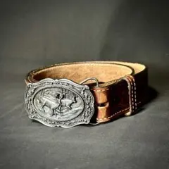 70s ヴィンテージ ベルガモット ブラスワークス y2k レザー ベルト 70s ヴィンテージ ベルガモット ブラスワークス y2k レザー