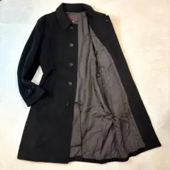タケオキクチ ロングコート 比翼ボタン カシミヤ混 ブラック L 3