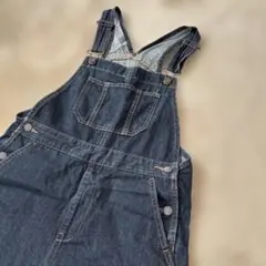 ダークデニム ワイドレッグオーバーオール