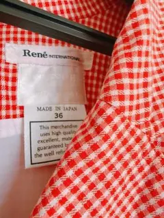 René INTERNATIONAL 赤いチェック ノースリーブ ワンピース