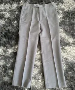 グレー スラックス ゴム入りウエスト