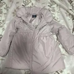 フード付き薄いピンクダウンジャケット