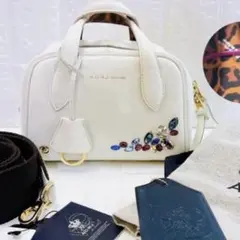 未使用級✨　ADMJ スワロフスキー　ハンドバッグ　VANITY 2way 本革のサムネイル