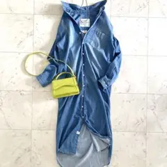 美品フランクアンドアイリーン RORYデニムマキシシャツワンピース ライトブルーのサムネイル