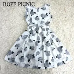 ROPE' PICNIC ノースリーブワンピース ウエストリボン フレア 清楚系