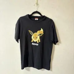 ポケモン イーブイ コラボ Tシャツ 黒 ブラック ユニセックス Lサイズ