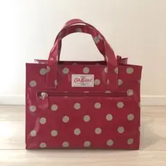 【美品】CathKidston キャスキッドソン トートバッグ ドット柄 レッド