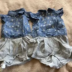 ミニーマウス　ロンパース 80cm 2点セット