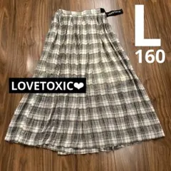 ラブトキ　LOVETOXIC プリーツ　ロングスカート　ロゴベルト　160 L
