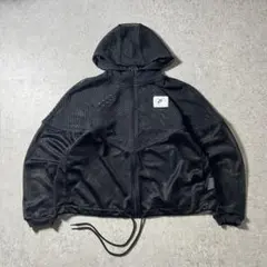 NIKE メッシュ フルジップ パーカー XL ブラック ドローコード付