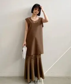 Ameri vintage 2WAY VEST KNEES LOOK DRESS - メルカリ