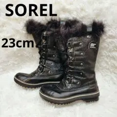 SOREL ティボリ スノーブーツ 黒 23cm ラメ レディース