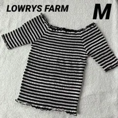 LOWRYSFARM ボーダートップス オフショル オフショルダー　半袖　M