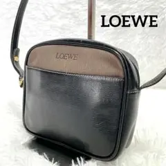 LOEWE ショルダーバッグ 黒とグレー　ベラスケス　金具 中古】 ロエベ ショルダーバッグ ベラスケス レザー ブラック
