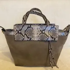 スエード ハンドバッグ