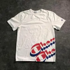 【Champion】ロゴプリント 半袖Tシャツ 白 古usedTSM10