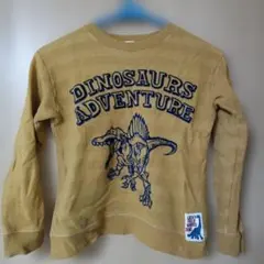 【こども服】LUCKYFIELDWORKS恐竜トレーナー130サイズ裏地ボーダー