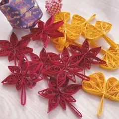 ❁⃘*.゜ハンドメイド 紅葉 銀杏 ペーパークイリング 秋 セット❁⃘*.゜
