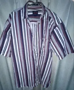 古着　ストライプ 半袖シャツ