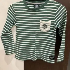 LAUNDRY 緑と白のストライプ Tシャツ