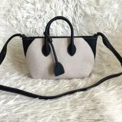美品❣️BONAVENTURA キャンバス Mia mini 2way バッグ　黒
