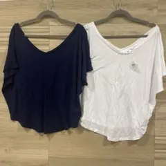 GAP VネックルーズフィットTシャツ2枚セット