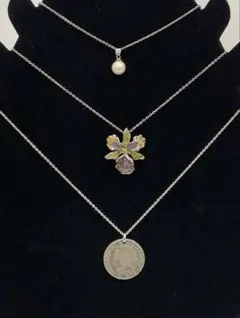 50.29【ネックレス　3本セット】シルバー　ヴィンテージ　アンティーク