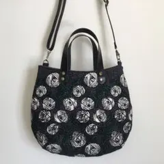 ミナペルホネン　rosy ネイビー　トートバッグ　バッグハンドメイド