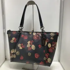 COACH ネイビー フラワープリント ショルダーバッグ - メルカリ