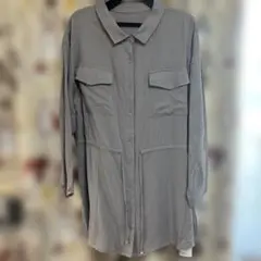 グレー ロングシャツ M-L