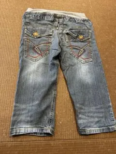 MPS デニム7分丈ハーフパンツ刺繍付き　140センチ